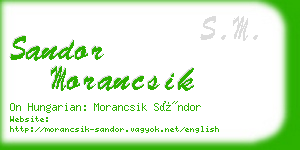 sandor morancsik business card